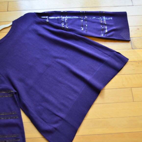 Chicos Chico's Sequin Plaid Long Sleeve Sweater Size 3 NWT US XL - Picture 12 of 13